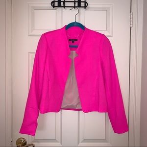 NECESSARY CLOTHING neon pink collarless cropped long-sleeve blazer (never worn)